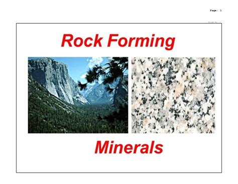 Rock forming minerals