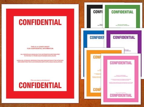 CONFIDENTIAL Top Secret Classified Document Cover Sheets | Etsy