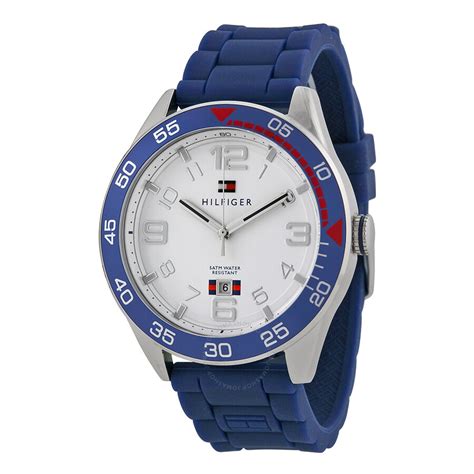 Tommy Hilfiger Classic White Dial Blue Silicone Strap Men's Watch 1790977 - Tommy Hilfiger ...