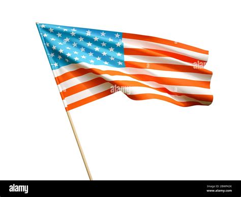 Illustration Of A Waving American Flag Against White - vrogue.co