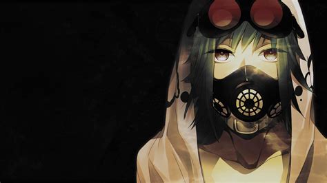 Download Digital Anime Girl With Gas Mask Wallpaper | Wallpapers.com