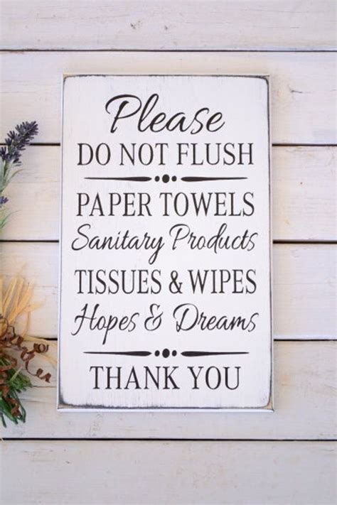 Please Do Not Flush Paper Towels Sanitary Products Tissues and | Etsy ...