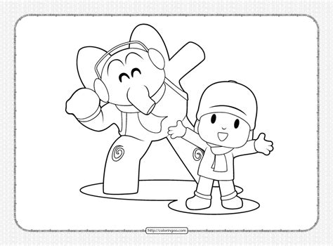 Printable Elly and Pocoyo Coloring Pages