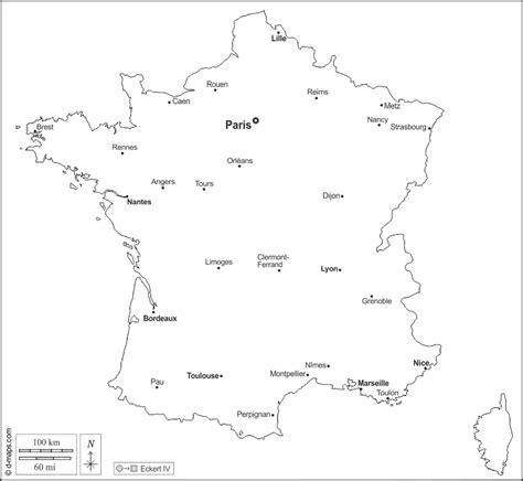 France free map, free blank map, free outline map, free base map ...