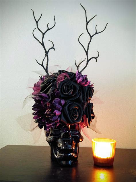 Spooky Halloween Decoration - Skull - Flowers Halloween Themed Wedding, Theme Halloween ...