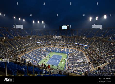 Arthur Ashe Stadium At Night