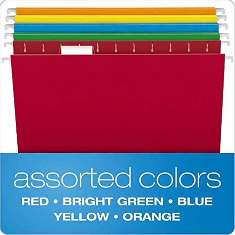 Hanging File Folders, Letter Size, Assorted Colors, 1/5-Cut Adjustable Tabs, 25 | eBay