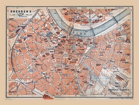 Large old map of Dresden city | Dresden | Germany | Europe | Mapsland | Maps of the World