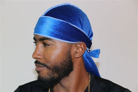 Velvet 3WP Royal Blue Du-rag (White Stitching) – 360WaveProcess