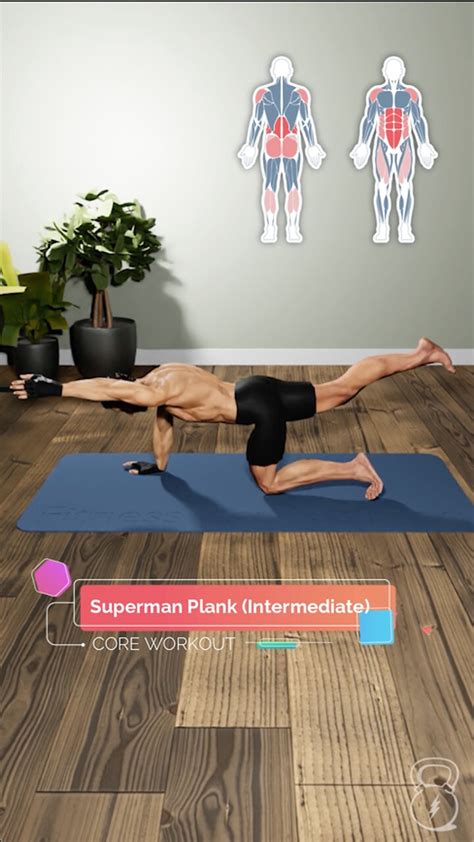 🔵 Superman Plank (Intermediate) Workout 🦸‍♂️🧘🏽‍♀️🤸🏽 #shorts#workout