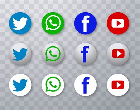 Modern social media icons set design 241264 Vector Art at Vecteezy