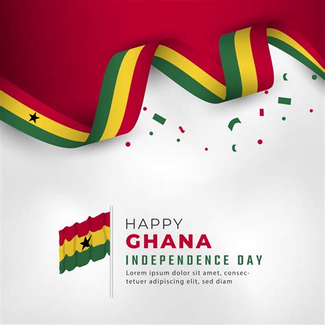 Happy Ghana Independence Day March 6th Celebration Vector Design ...