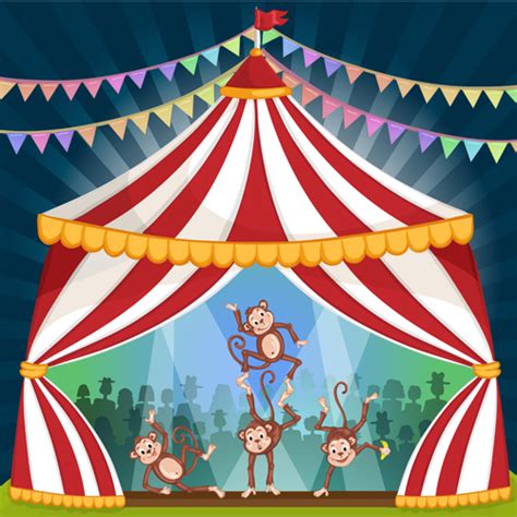 Cartoon circus tent and animals design vector 07 free download