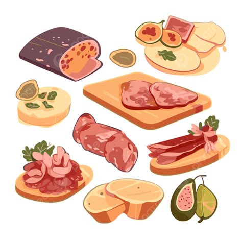 Hình ảnh Charcuterie Clipart Nhiều Loại Bánh Mì Với Thịt Và Trái Cây Phim Hoạt Hình Vectơ PNG ...