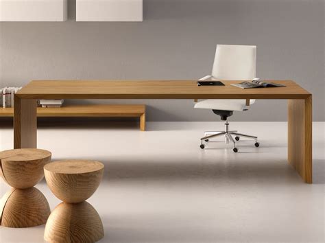 Design rectangular wooden office desk CEDAR by FANTONI