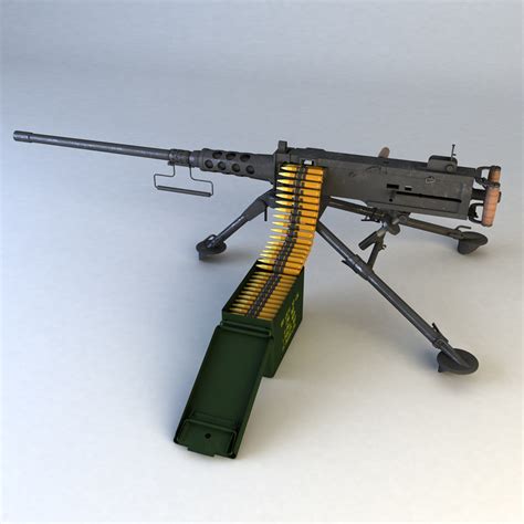 m2 browning machinegun 3d model