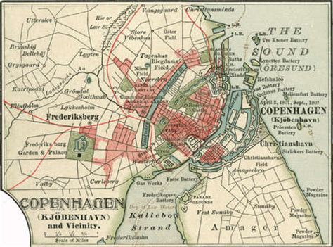 Stock Illustration - Map of Copenhagen, Denmark, from the 10th edition ...