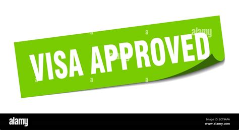 visa approved sticker. square isolated peeler sign. label Stock Vector ...