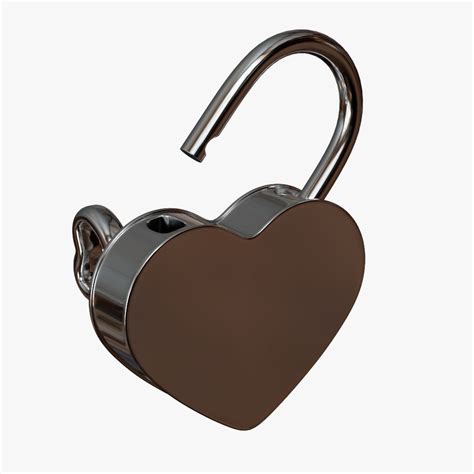 Heart shaped Padlock with Key 3D Model – NSPolygon