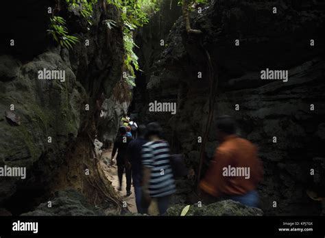 Way through Limestone caves, Baratang island, Andaman Islands, India ...