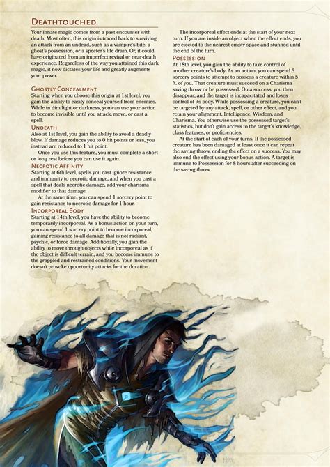 [5e]Sorcerer Subclass: Deathtouched Dungeons And Dragons Classes, Dungeons And Dragons ...