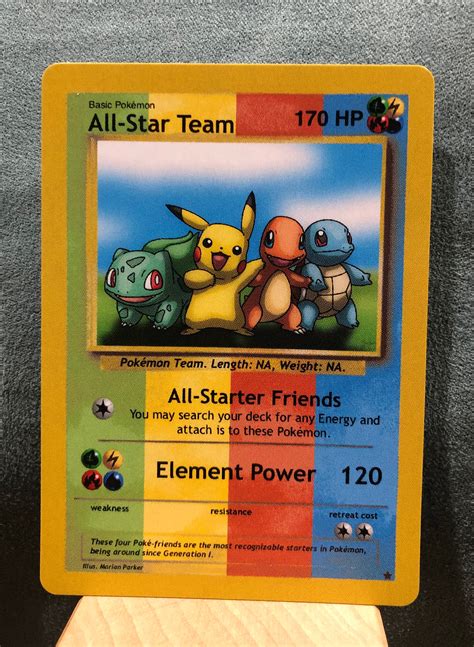 Custom Pokémon Card All-Star Team Bulbasaur Pikachu Charmander | Etsy