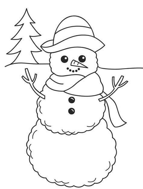Get Snowman Printable Coloring Pages For Kids Christmas PNG - COLORIST