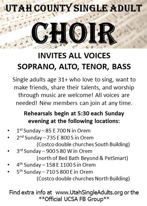 Choir 🎵 | Utah County Single Adults