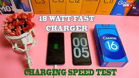 tecno camon 16 battery charging test with 18 watt charger - YouTube