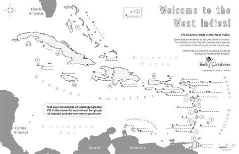 Caribbean Map Coloring Page