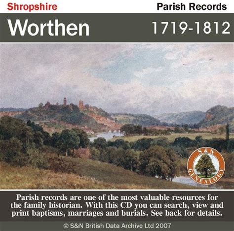 Shropshire, Worthen Parish Registers 1719-1812 - S&N Genealogy Supplies