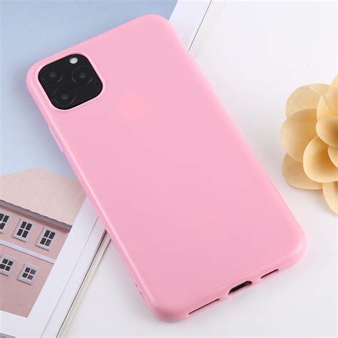 For iPhone 11 Pro Max Candy Color Plastic Protective Case (Pink ...