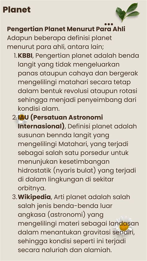 12. pengertian planet - KBBI, Pengertian planet adalah benda langit yang tidak mengeluarkan ...