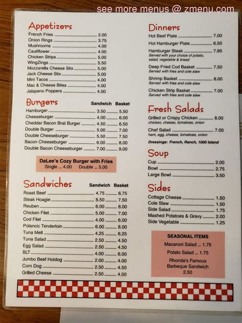 Online Menu of Cozy Corner Restaurant Restaurant, Streator, Illinois ...