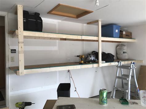 How to make the most out of a small garage - “floating shelves” that are just high enough to ...