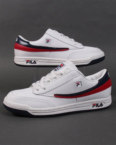 Fila Vintage Original Tennis Trainers White/Navy/Red,shoes,sports,mens