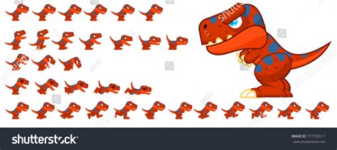 Dinosaur Game Character Creating Stone Age Stock Vector (Royalty Free ...