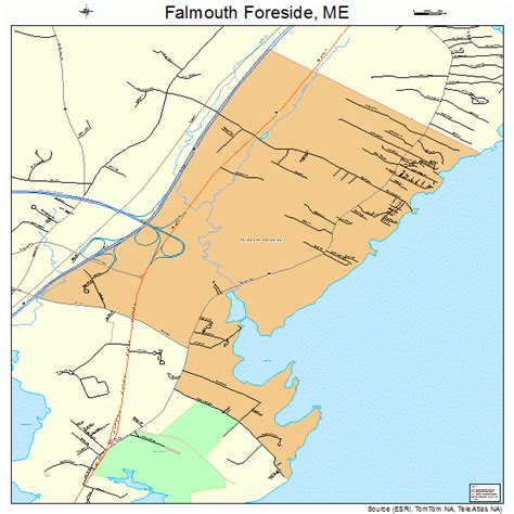 Falmouth Foreside Maine Street Map 2324530