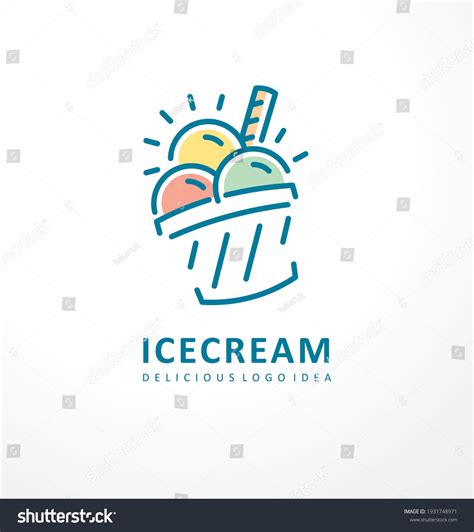 Ice Cream Logo Design Tree Scoops Stock Vector (Royalty Free ...