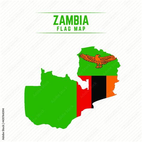 Flag Map of Zambia. Zambia Flag Map Stock Vector | Adobe Stock