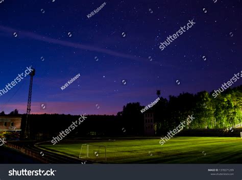 Football Stadium Night Under Sky Stars Stock Photo 1378371299 ...