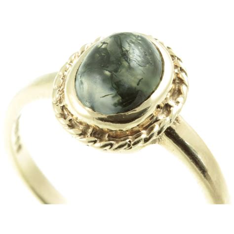 9ct Gold Moss Agate Ring - Carus Jewellery