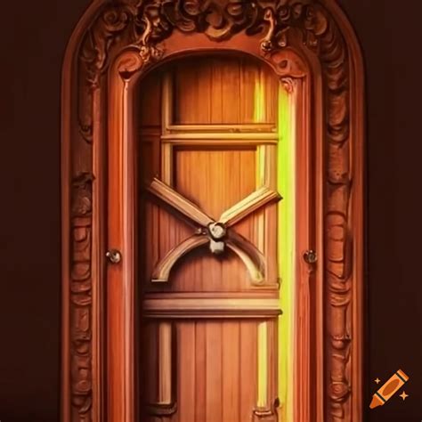 Beautiful wooden door on Craiyon