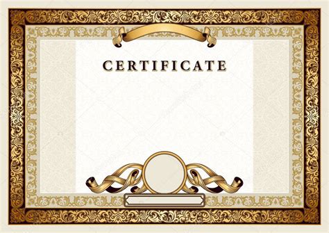 Vintage certificate with gold, luxury, ornamental frames Stock Vector ...