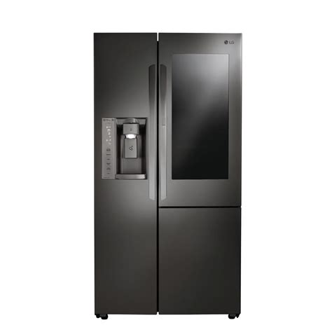 LG Electronics 21.7 cu. ft. Slide-in Side-by-Side Smart Refrigerator in Black Stainless Steel ...