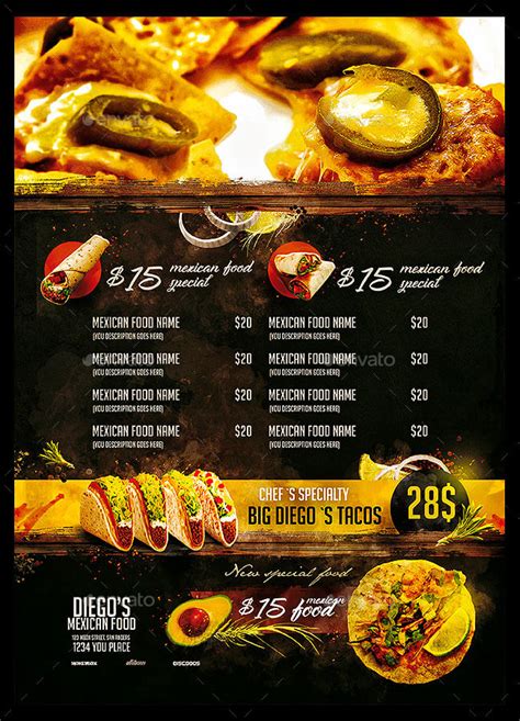 21 Best Selling Mexican Style Restaurant Menu Templates