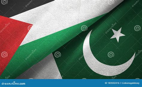 Palestine and Pakistan Two Flags Textile Cloth, Fabric Texture Stock ...