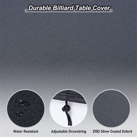 8Ft Billiard Pool Table Covers Waterproof Outdoor Indoor 210D Polyester ...