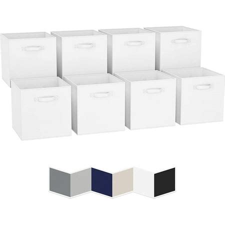 13x13 Large Storage Cubes (Set of 8). Fabric Storage Bins with Dual ...