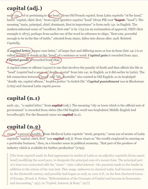 Etymology of Capital